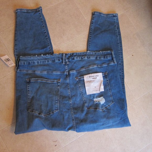 good american GOOD LEGS CROP super cute jeans size 24 plus size - Picture 2 of 4